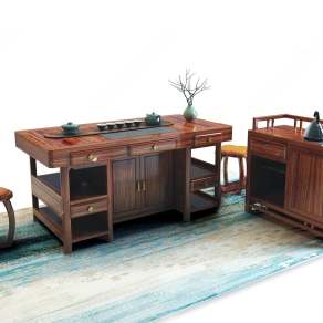 新中式茶桌椅组合3D模型下载